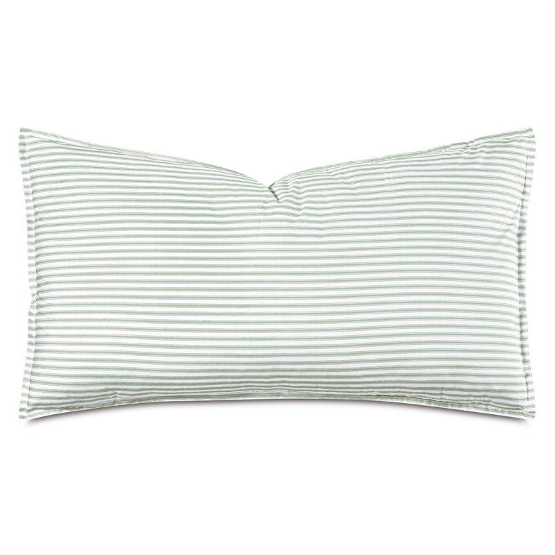 Blass Ticking Cotton Striped Sham by Alexa Hampton, King, Leaf