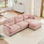 Canapé modulaire en chenille 3 places avec 2 coussins et repose-pieds-144501634-144501662-144501663
