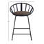 Paire de chaises de salle à manger à hauteur de comptoir - brun / noir, base luge, revêtement en cuir synthétique, chaises ergonomiques (2), siège confortable, dossier à lattes pour une meilleure ventilation