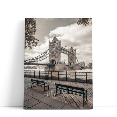 Thames Promenade With Tower Bridge, London - Canvas Print Wall Art