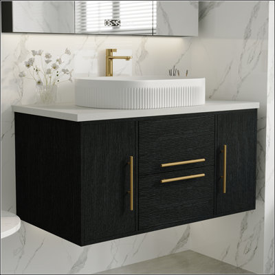 Meuble-lavabo mural 39,4 po avec lavabo vasque