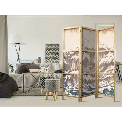 171cm H Solid Wood Folding Room Divider