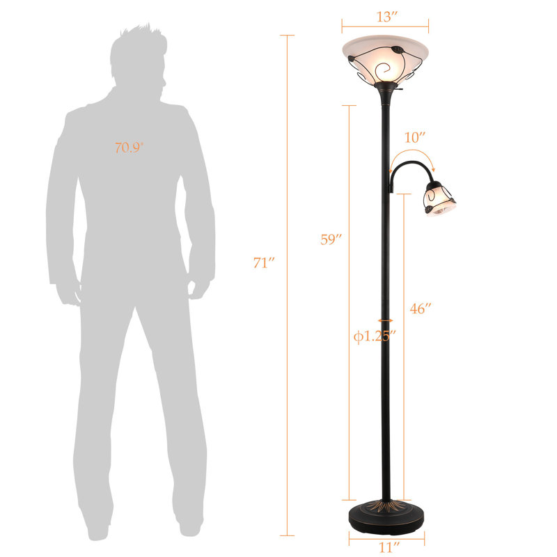 Rupe 71" Torchiere Floor Lamp with LED Bulb