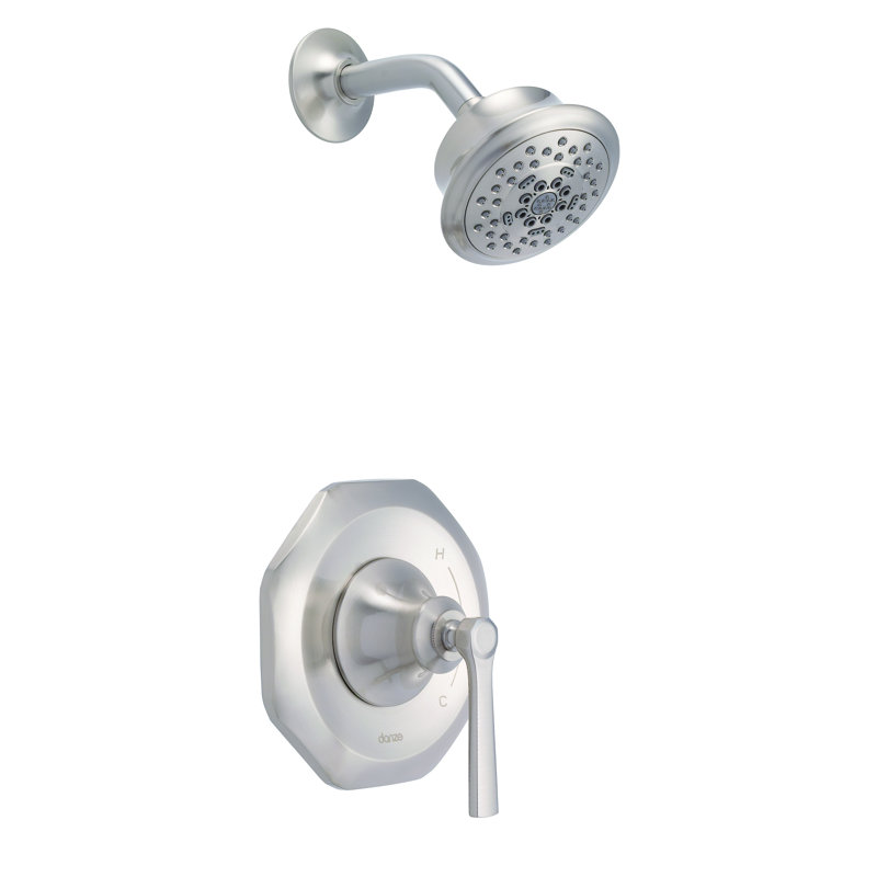 Robinet de baignoire et douche thermostatique Draper, Nickel brossé