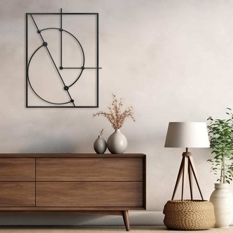 Décoration murale en métal, H 36 po x l 24 po x P 0,05 po, Noir
