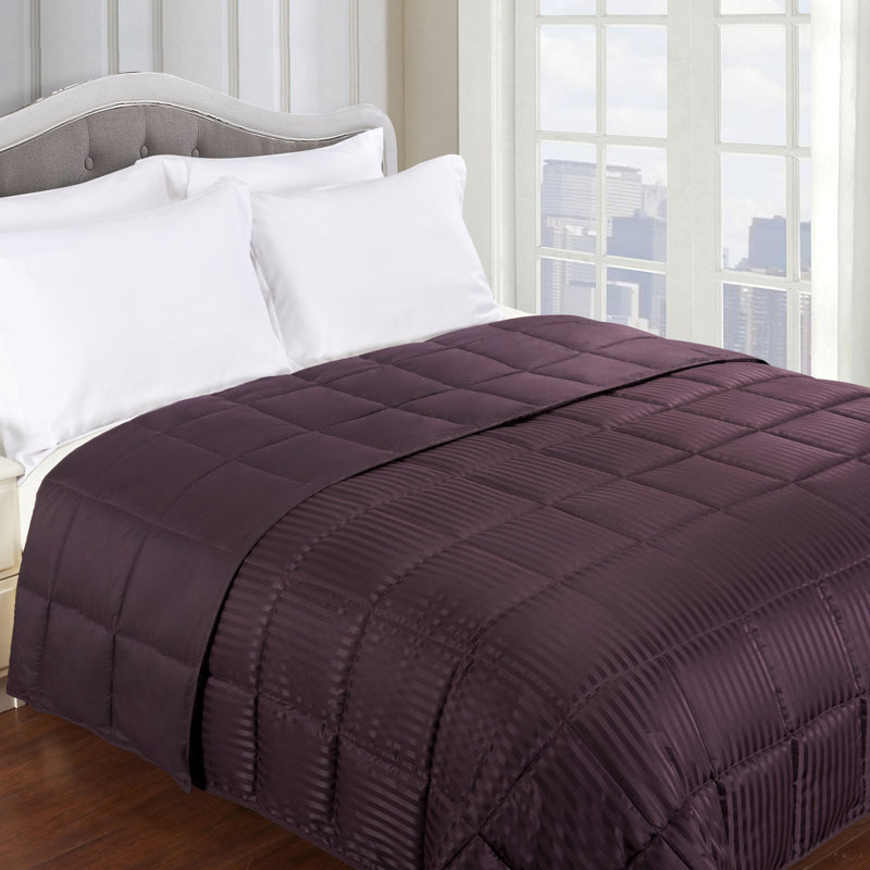 Twin Purple Cotton Reversible Down Alternative Blanket