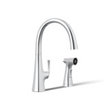 Graze Kitchen Sink Swing Spout Faucet With Sidespray