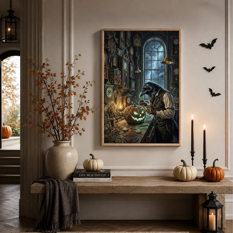 Art mural sur toile Steampunk Raven, H 36 po x l 24 po