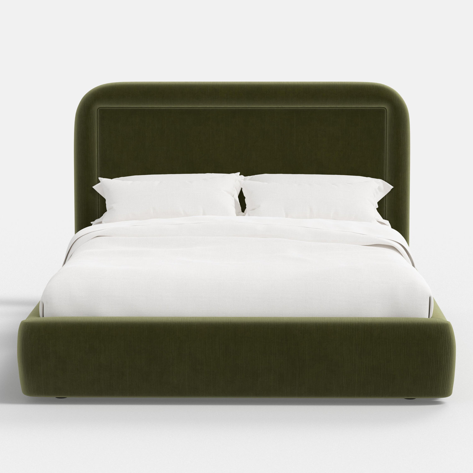 Stoffer Home x Cloth and Co. Marisa Bed, Moss Performance Velvet, King