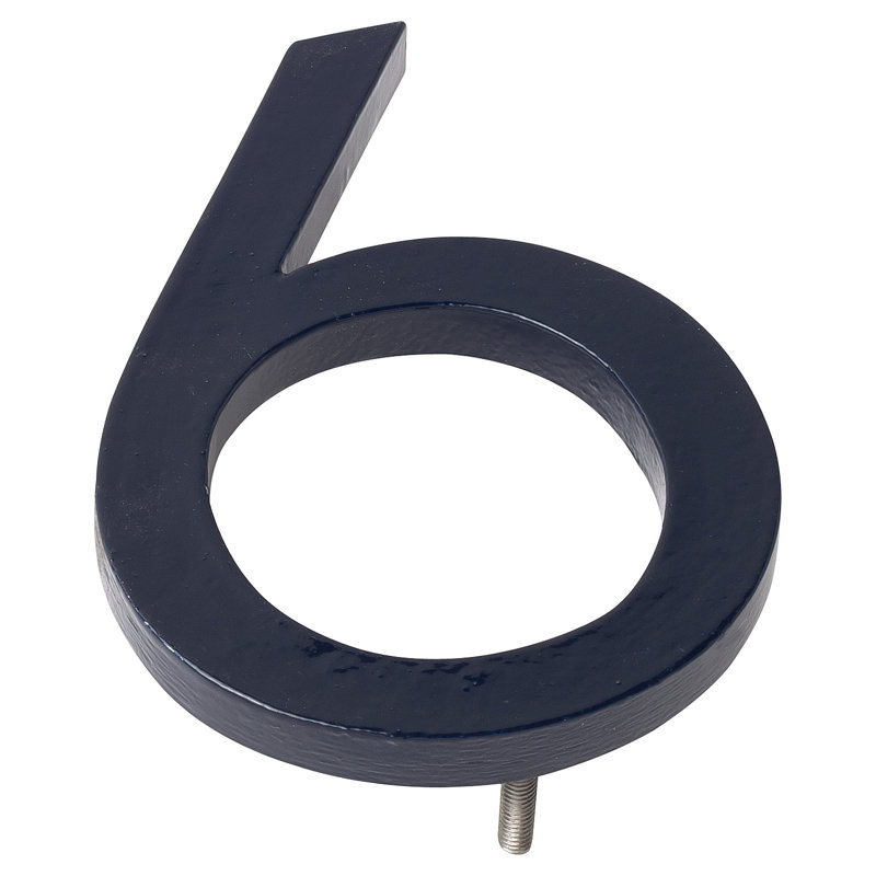 4 in. Flat Floating Mount House Number, Navy, 6