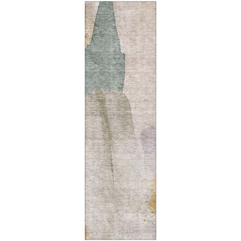 Premium Machine Washable Mouton Abstract Rug, Runner 2'3" x 7'6"