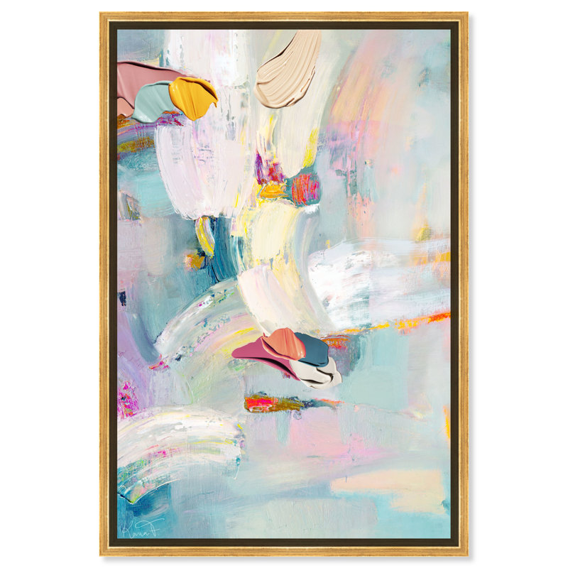 Sunny Chicago - peinture sur toile, Toile avec cadre or, H 45 po x l 30 po