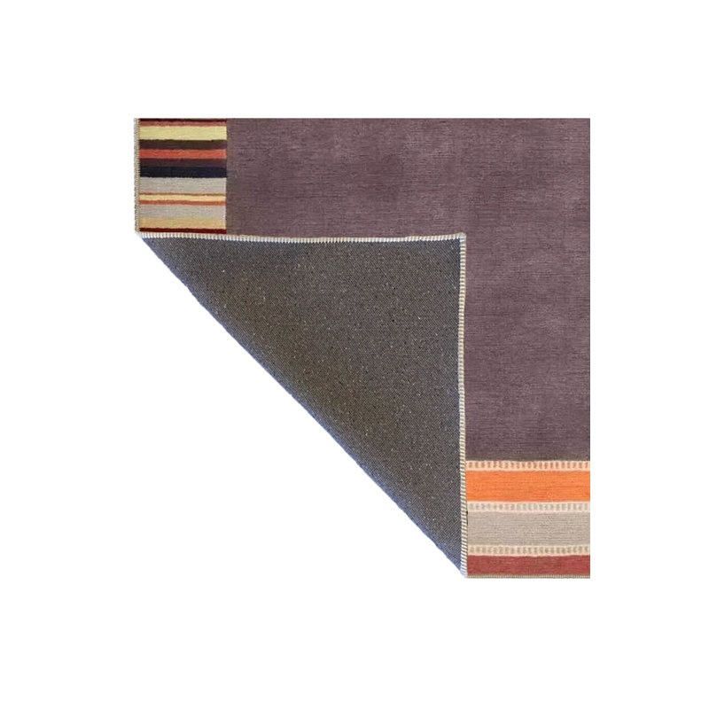 Tapis à rayures tissé brun rayé, Carré 3 pi 3 po