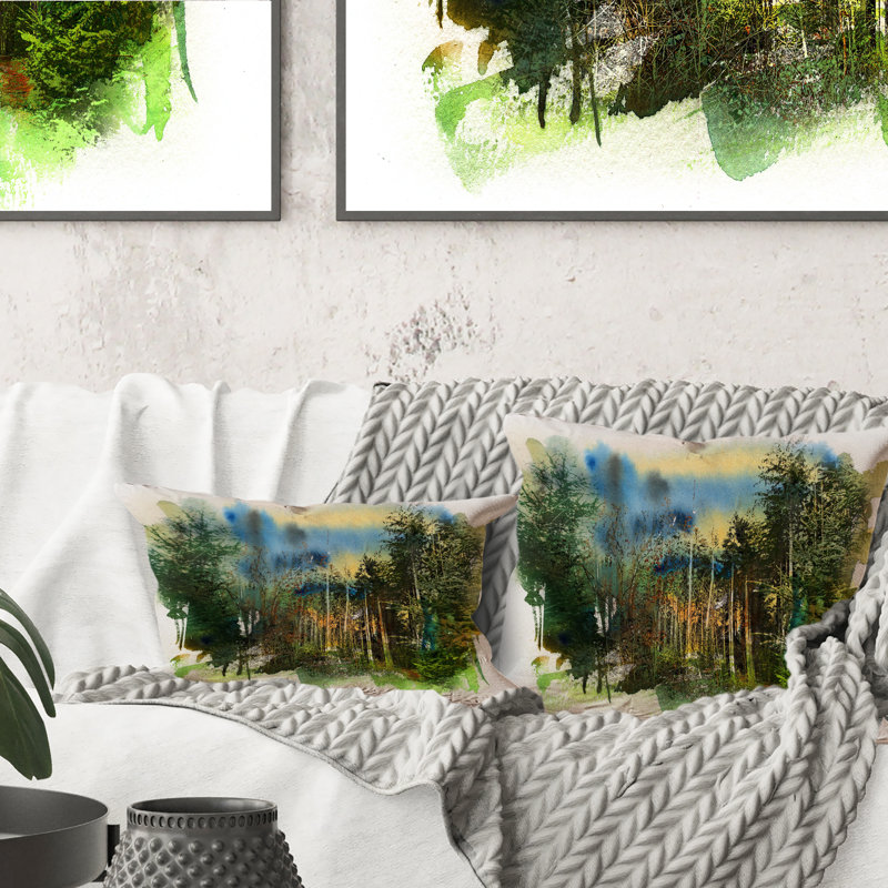 Coussin Deep Green Forest Landscape