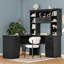 Bureau d'ordinateur en L avec rangement spacieux, noir élégant, 65 po de large, idéal pour le bureau, le salon ou le bureau