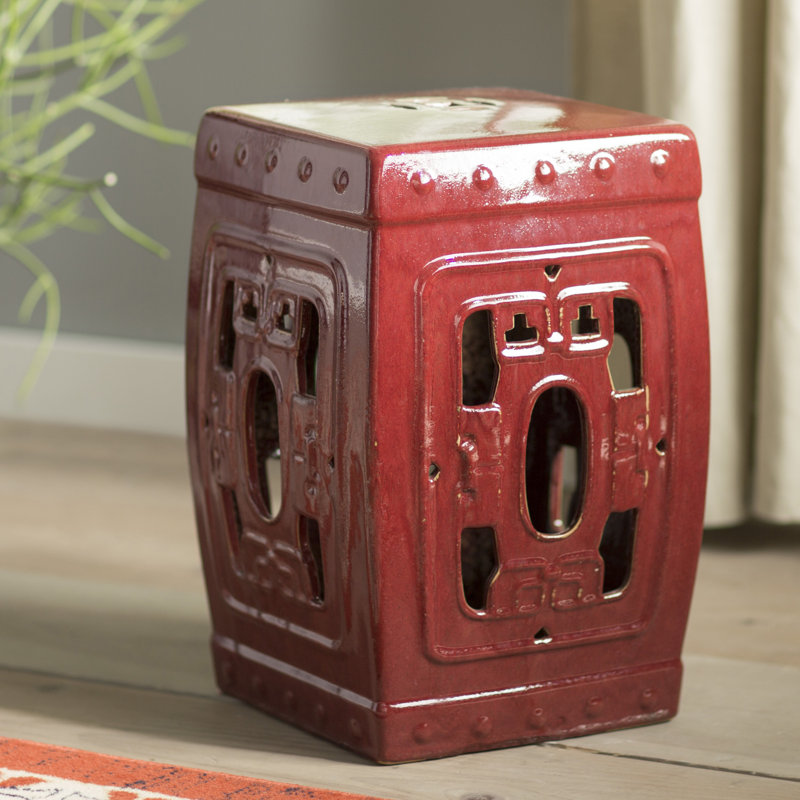 Tabouret de jardin Casey-Lea, Rouge antique
