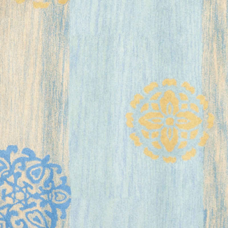 Chanler Hand-Tufted Wool Blue/Beige Area Rug, Round 6'