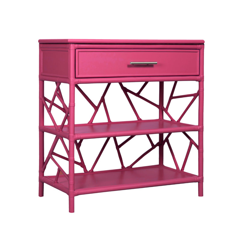 End Table with Storage, Hot Pink