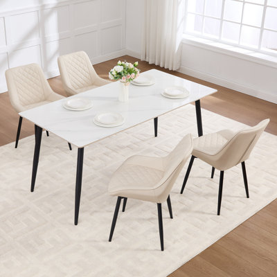 Faux Leather Upholstered Metal Dining Chair