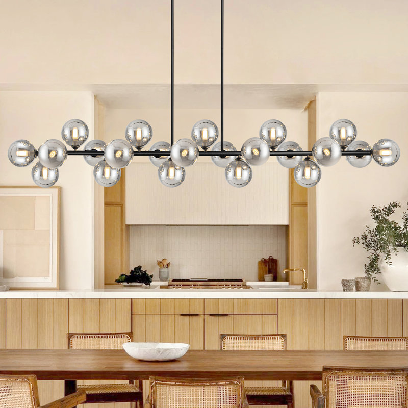 Lustre à 22 lumières pour salle à manger Lustre à bulles Lustre Spoutnik pour lumières de cuisine Lustre linéaire moderne