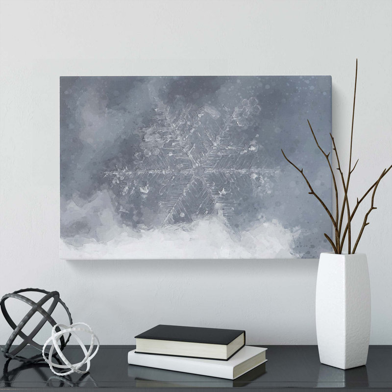 A Snowflake In Abstract - Wrapped Canvas Print, 35cm H x 50cm W x 3cm D