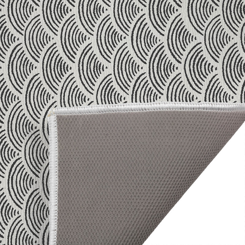 Rolling Waves Outdoor Doormat, 21" W x 34" L, Ivory/Charcoal