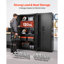 Metal Storage Cabinet, 175 cm Lockable Steel Garage Cabinet with 4 Adjustable Shelves, 2 Magnetic Doors, 2 Keys, 5 Tiers Tool Storage for Pantry, Warehouse, Basement, Laundry, Office, Black