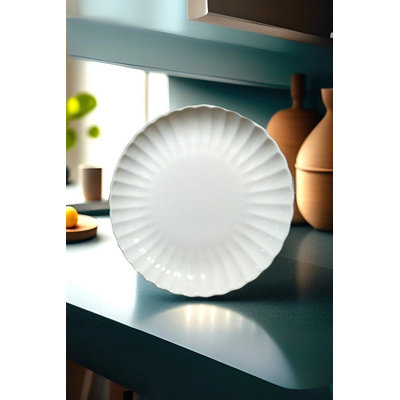 Ensemble d'assiettes à dessert élégantes (6 pièces), 100% porcelaine, 8,3 x 8,3 x 0,8 pouces | Lavable au lave-vaisselle jusqu'à 122 ° F, idéal pour les gâteaux et les pâtisseries, design élégant et durable pour les réceptions et l'utilisation quotidienne