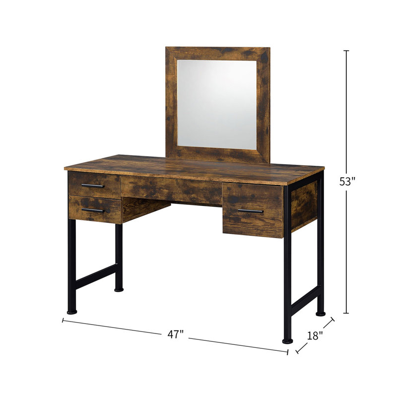 4 Storage Drawers Vanity Set with Mirror