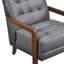 Chaise d'appoint contemporaine en cuir 100% gris foncé, coquille de contreplaqué et pieds en cuir avec finition en noyer-4535952