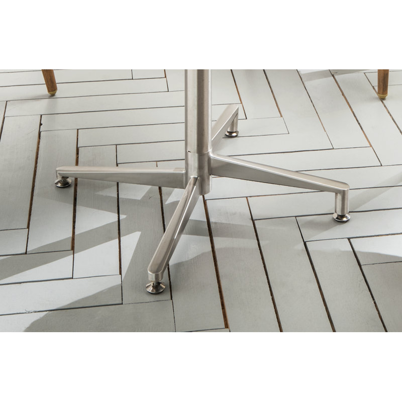 Valentine Rectangular 2 - Person Bistro Table, 68 x 68cm, Silver/Grey