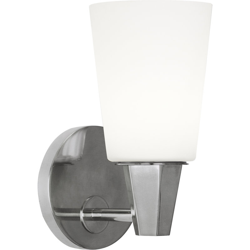 Wheatley 1 - Light Armed Sconce, White, Polished Chrome