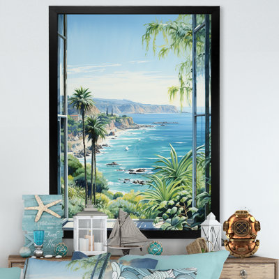 «Tropical Windows To The Beach III - Coastal Windows», art mural