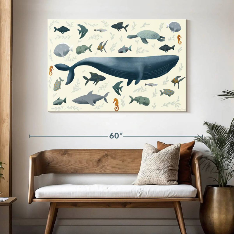 Animaux de mer, H 32 po x l 48 po