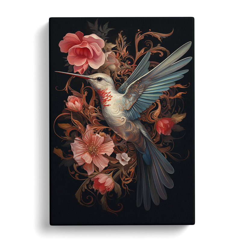 Hummingbird Baroque - Wrapped Canvas, 50cm H x 35cm W x 3cm D