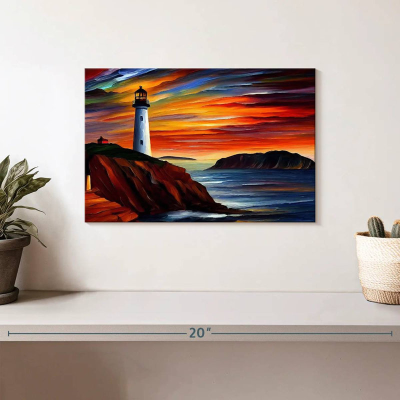 Picturesque lighthouse Aletra, H 8 po x l 12 po