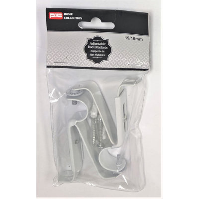 Supports de rideaux extensibles - Blanc / 2 pièces (19/16 mm)