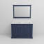Meuble-lavabo double bleu marine 48 po X P 22 po D, plateau en marbre de culture et Miroir-117984878