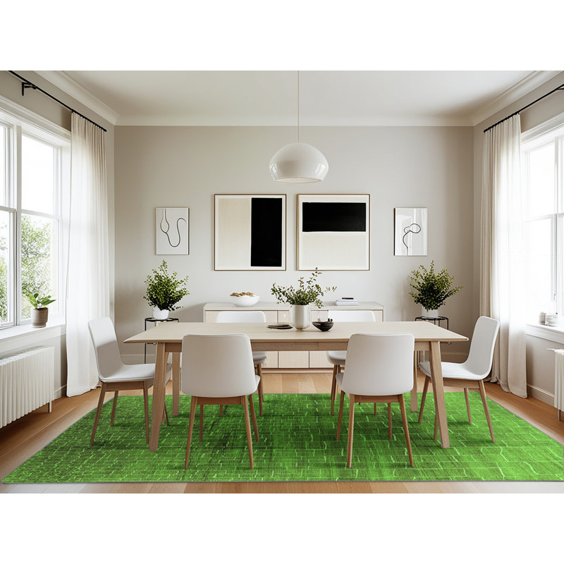 Hegwein Washable Geometric Indoor Rug, Rectangle 7' x 10'