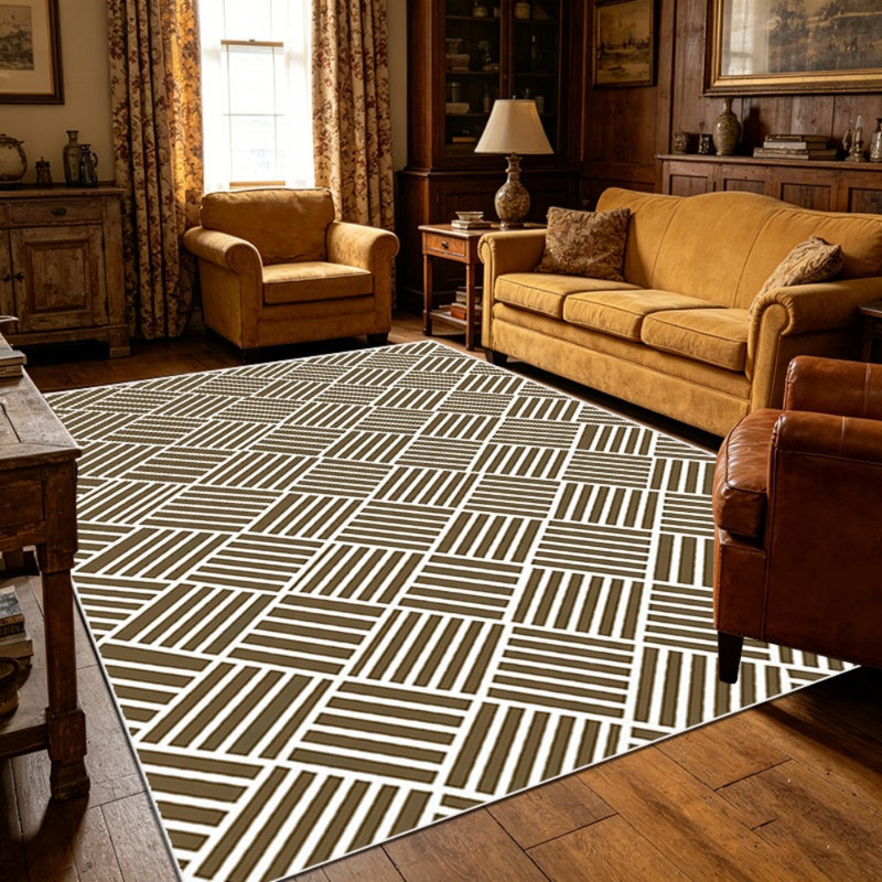 Modern geometric style carpet, washable carpet, suitable for living room, bedroom, kitchen and entrance, soft low-pile floor mat, minimalist abstract design