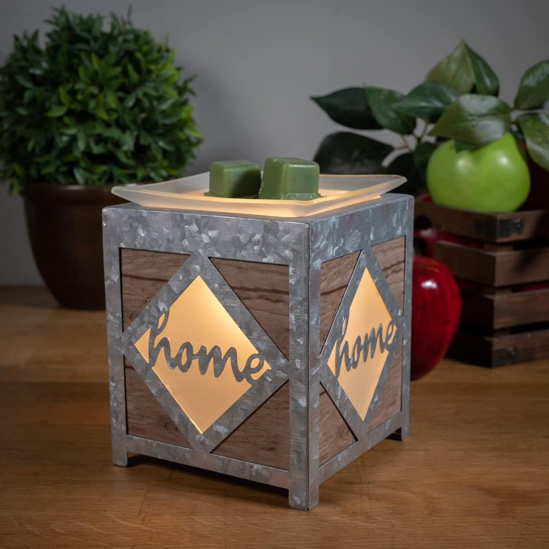 Rustic Wood and Metal Home Wax Melt Warmer