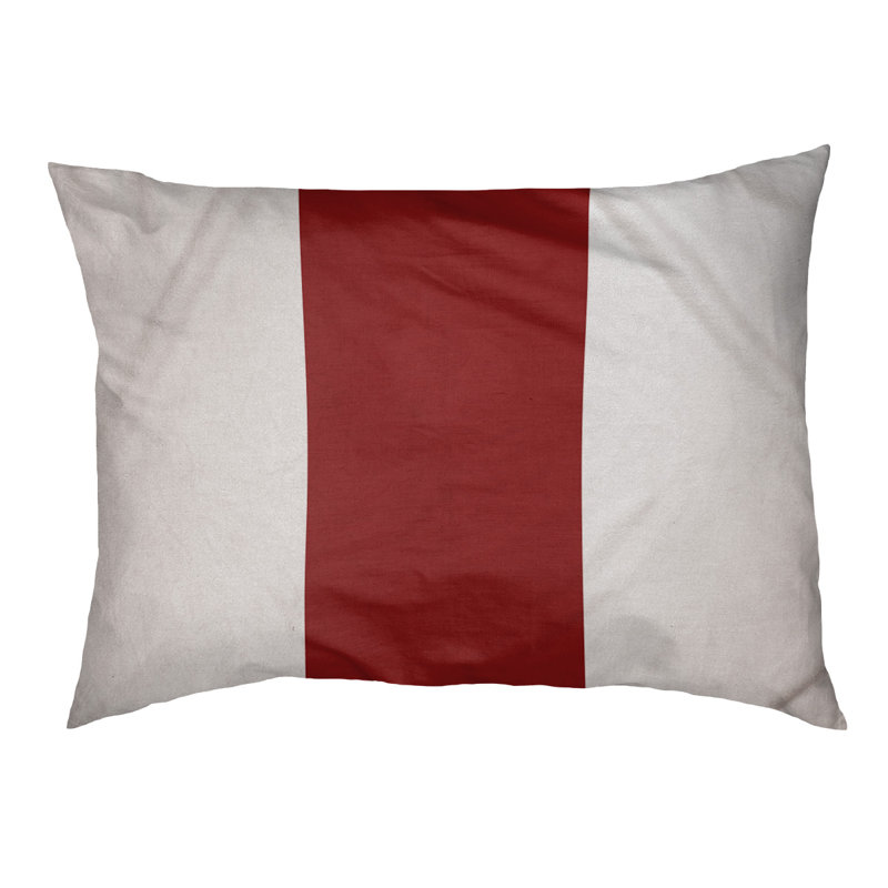 Coussin intérieur New England, Moyen (H 6,5 po x l 40 po x P 30 po), Blanc /Rouge