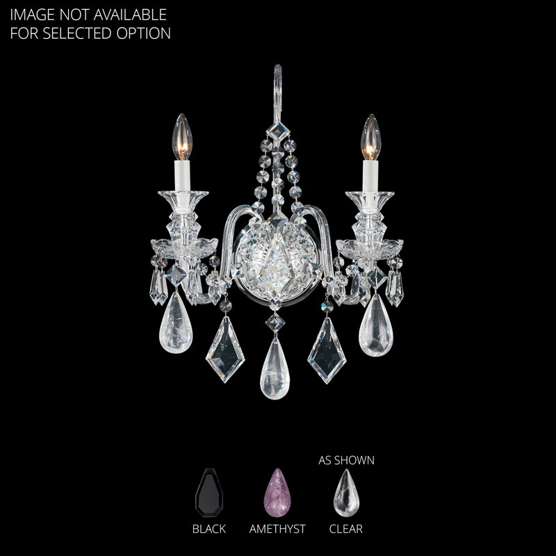 Hamilton Candle Wall Light, Silver / Amethyst