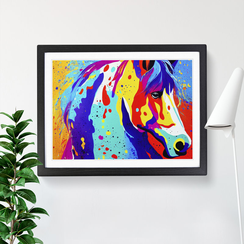 Horse Splash Vol.4 - Single Picture Frame Print, Black Framed, 46cm H x 64cm W x 2cm D