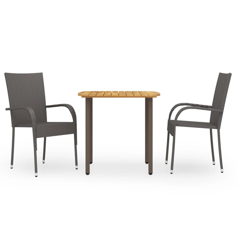 Ensemble de table et chaises de patio, Brun