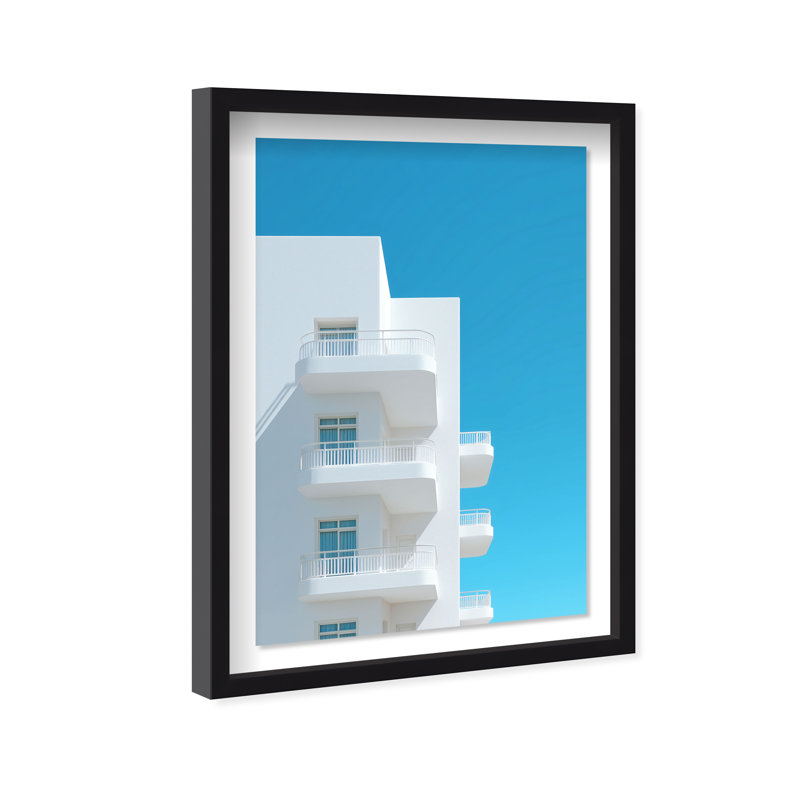 Modular White II Shadowbox Architecture Print by Oliver Gal, Black Frame, 10 x 15, 25.5"H x 37.5"W, Black Shadowbox