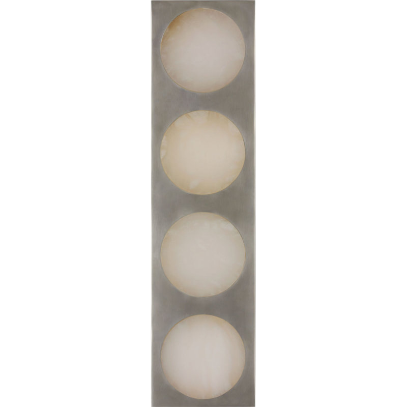 Dichotomy Sconce with Alabaster, 18" H x 4.5" W x 0.75" D, Pewter, 4 Lights
