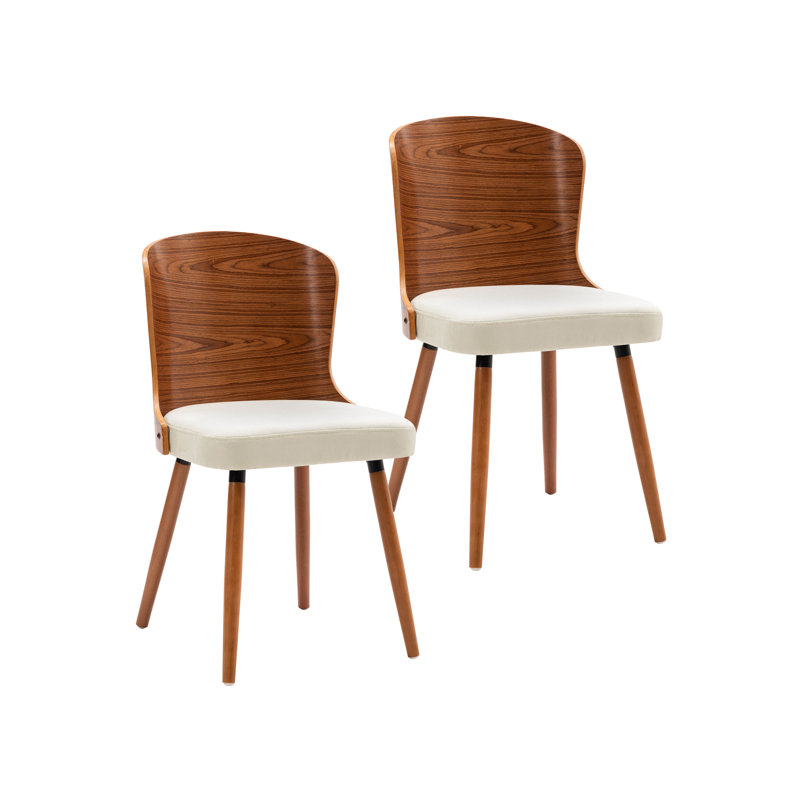 Anberlynn 18.9'' H Fabric Upholstered Beech Side Chair, Cream
