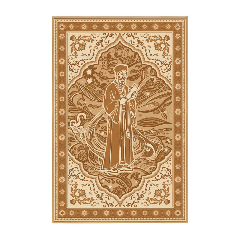 Machine Washable Warleigh Traditional Oriental Rug in Brown – LightBrown Binding, 7x10