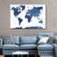 Carte du monde texturée bleue sur toile-1329597458